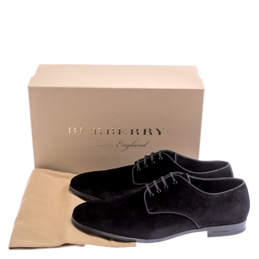 Burberry Men’s Black Velvet Lace Up Oxfords